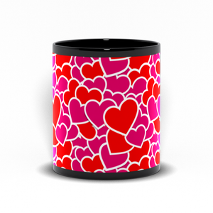 Heart to Heart - Black Stationery Coffee Mugs (2)