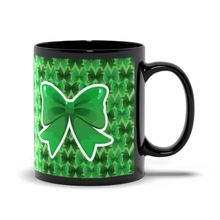 Load image into Gallery viewer, Green Ribbon - Black Stationery Coffee Mugs Handle on the  Right