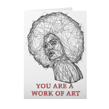 Load image into Gallery viewer, African American - Afro Girl Sketch - Valentine&#39;s Day Card