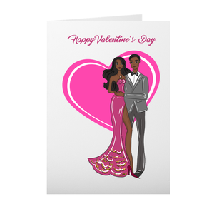 African American Valentine's Day Card - Fashionable Couple - A Perfect Pair