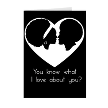 Load image into Gallery viewer, African-American Afro Couple Love - Valentine&#39;s Day Stationery Card