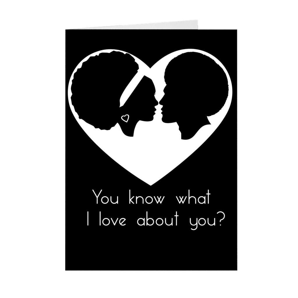 African-American Afro Couple Love - Valentine's Day Stationery Card