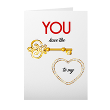 Load image into Gallery viewer, Key To My Heart Valentine&#39;s Day Card