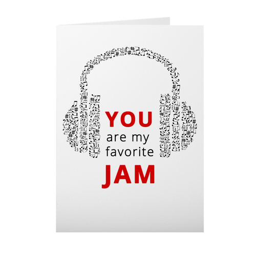 My Favorite Jam - Headphones - Valentine's Day Greeting Card