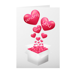 Pink Hearts - Sending You Love - Valentine's Day Card