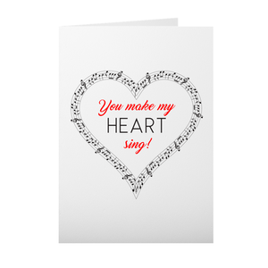 You Make My Heart Sing - Musical Notes Heart - Valentine's Day Card