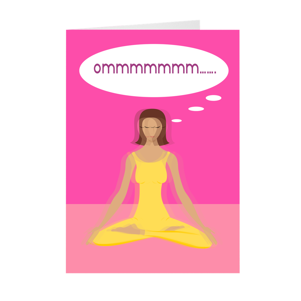 Yoga Girl - Meditating - Valentine's Day Card