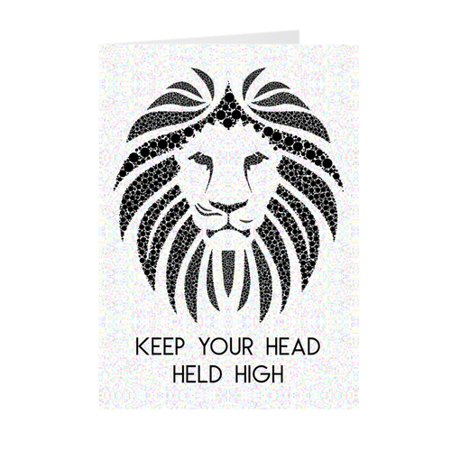 Lion - Keep Your Head Held High - Inspirational Card