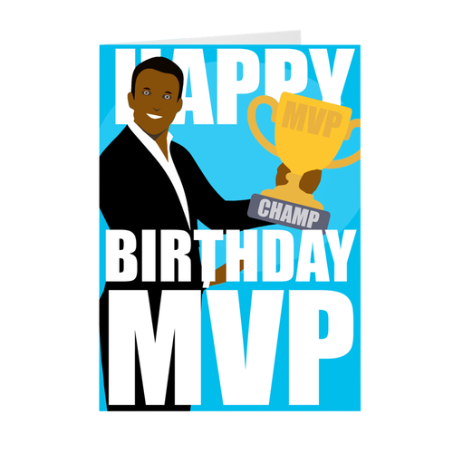 African American Male - MVP - Happy Birthday Card
