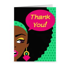 Load image into Gallery viewer, Afro Pop Art - African American Girl - Thank You Greeting Card
