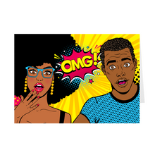 Load image into Gallery viewer, OMG! - African-American Man &amp; Woman - Blank Greeting Card