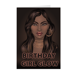 Birthday Girl Glow - African-American Woman - Greeting Card
