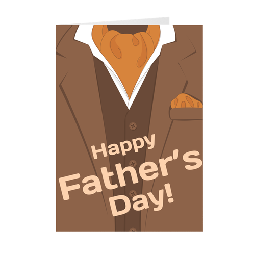Brown Suit - Happy Father's Day - Blank Greeting Card