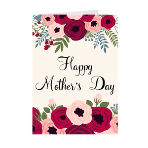 Floral Top & Bottom - Happy Mother's Day Greeting Card