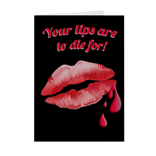 Load image into Gallery viewer, To Die For - Once Bitten Red Lips - Halloween Greeting Card