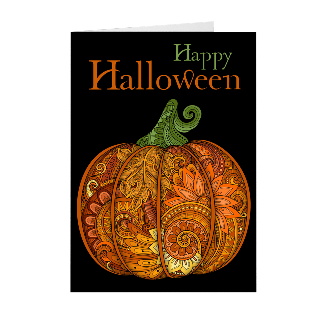 Fancy Pumpkin - Halloween Greeting Card