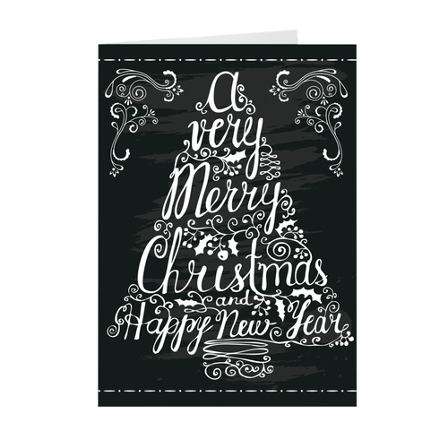 A Merry Christmas - Tree - Christmas Greeting Card