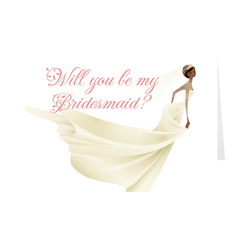 African American Bride - Will You Be My Bridesmaid - Wedding Greeting Card