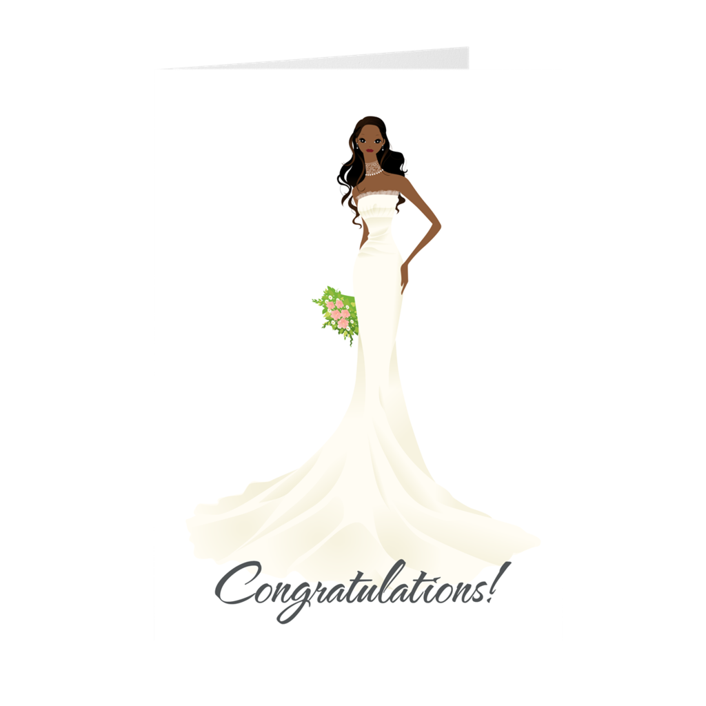 African American Bride - Wedding - Congratulations Greeting Card