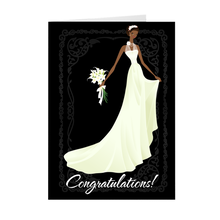 Load image into Gallery viewer, African American Bride - Wedding Congratulations Greeting Card