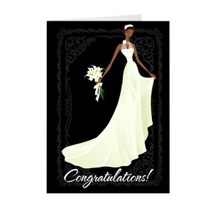 African American Bride - Wedding Congratulations Greeting Card