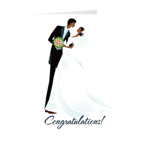 African American Husband & Wife - Wedding Congratulations Greeting Card