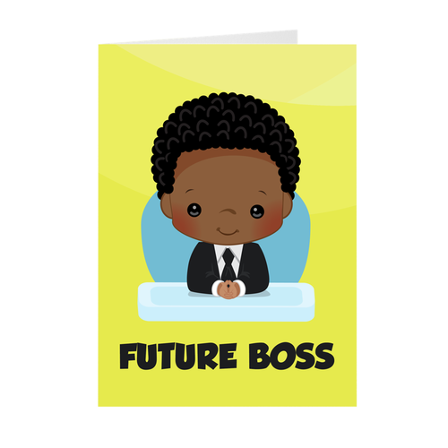 African American Boy - Future Boss Greeting Cards