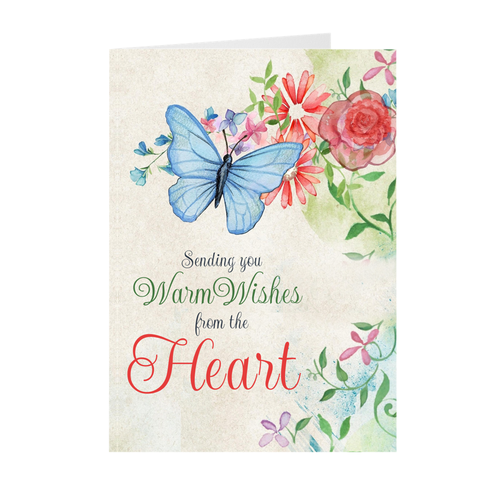 Butterfly Flower Vine - Sending You Warm Wishes - Sympathy Greeting Card