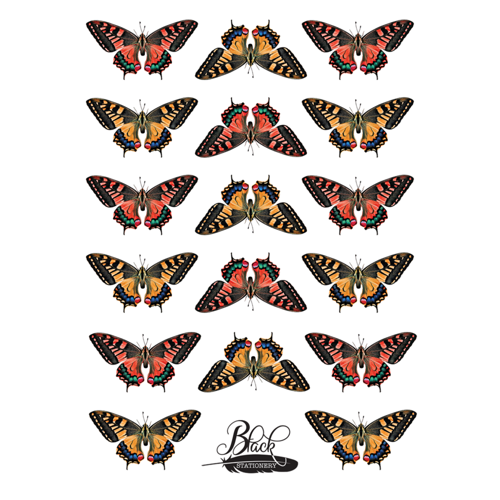 Black Stationery - Exotic Butterfly Premium Stickers