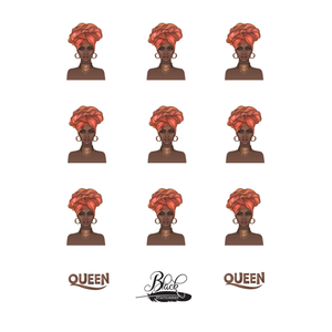 Glowing With Confidence - African Queen Turban Premium Stickers