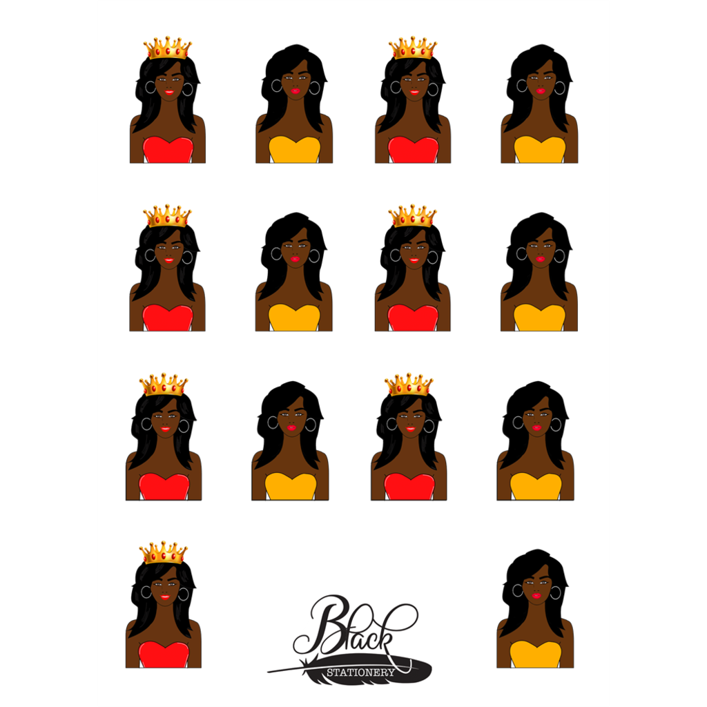 Believe in Yourself African American Crown Girl Premium Stickers