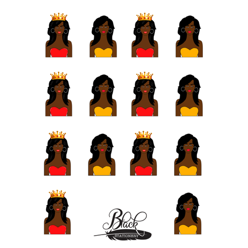 Believe in Yourself - African American Crown Girl Premium Stickers