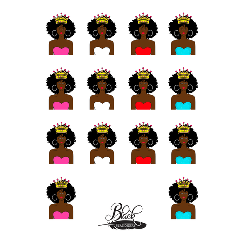 Believe in Yourself - African American AFRO Crown Girl Premium Stickers