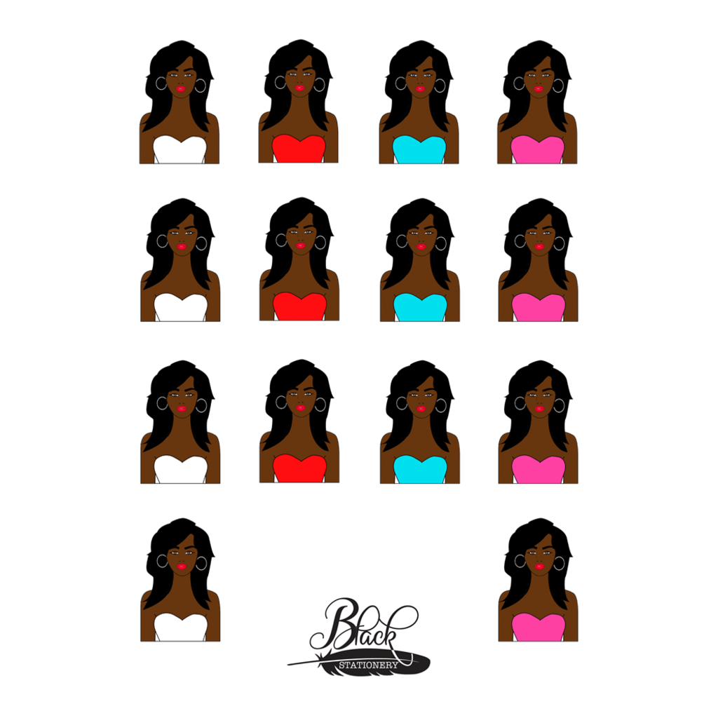 Pure Confidence African American Girl Premium Stickers – Black