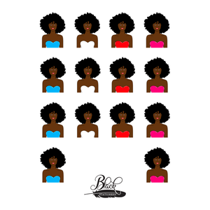 Pure Confidence- African American AFRO Girl Premium Stickers