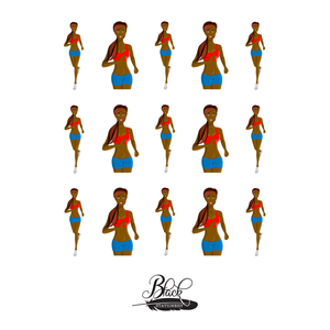 Stay Active - African American Woman Run / Walk Exercise Premium Stickers