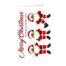 Load image into Gallery viewer, Sending You Holiday Cheer - African American Dancing Santa Christmas Greeting Card