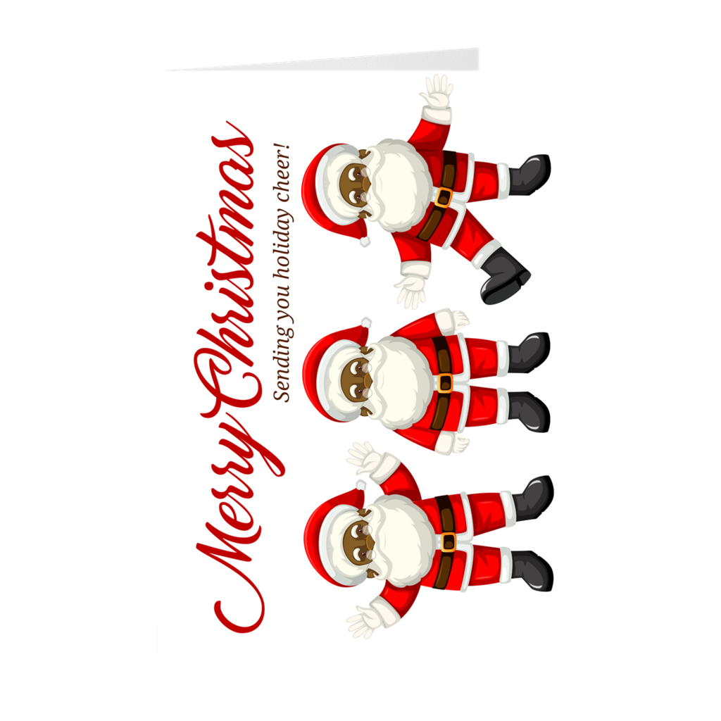 Sending You Holiday Cheer - African American Dancing Santa Christmas Greeting Card