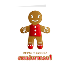 Load image into Gallery viewer, Gingerbread Man Sweet Christmas Greeting Card