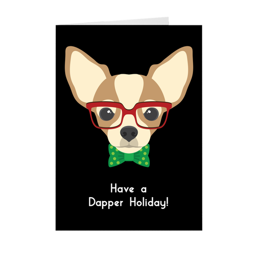 Chihuahua - Dapper Dog Holiday Greeting Card