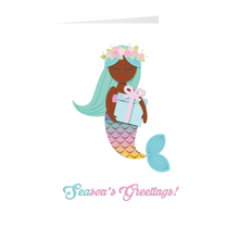 Load image into Gallery viewer, Ocean Vibe - Season&#39;s Greetings Mermaid Holiday Card
