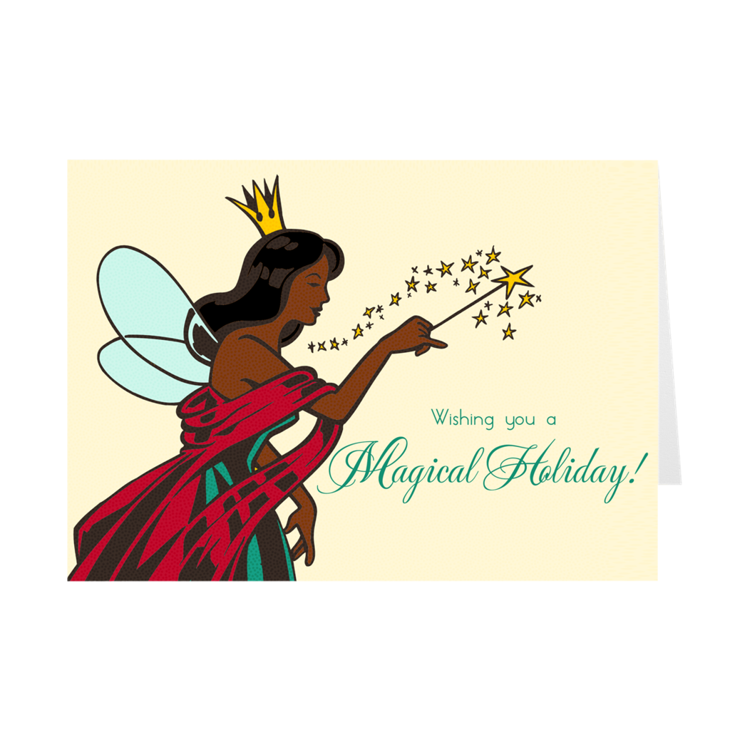 Magic Wand - Magical African American Woman Holiday Greeting Card
