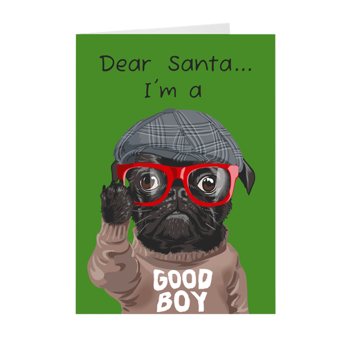 Bulldog Fashion Christmas Greeting Card