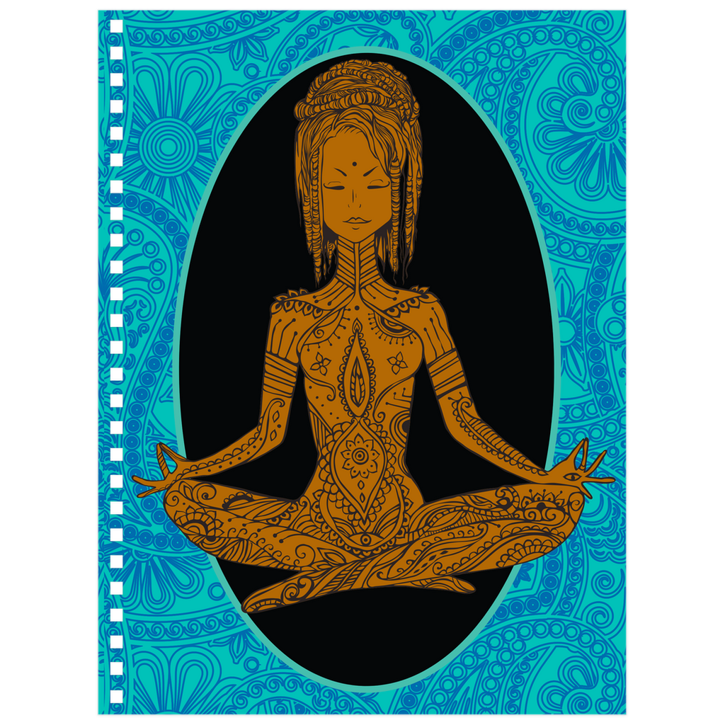 Calm - African-American Woman Meditating - Yoga Spiral Notebook