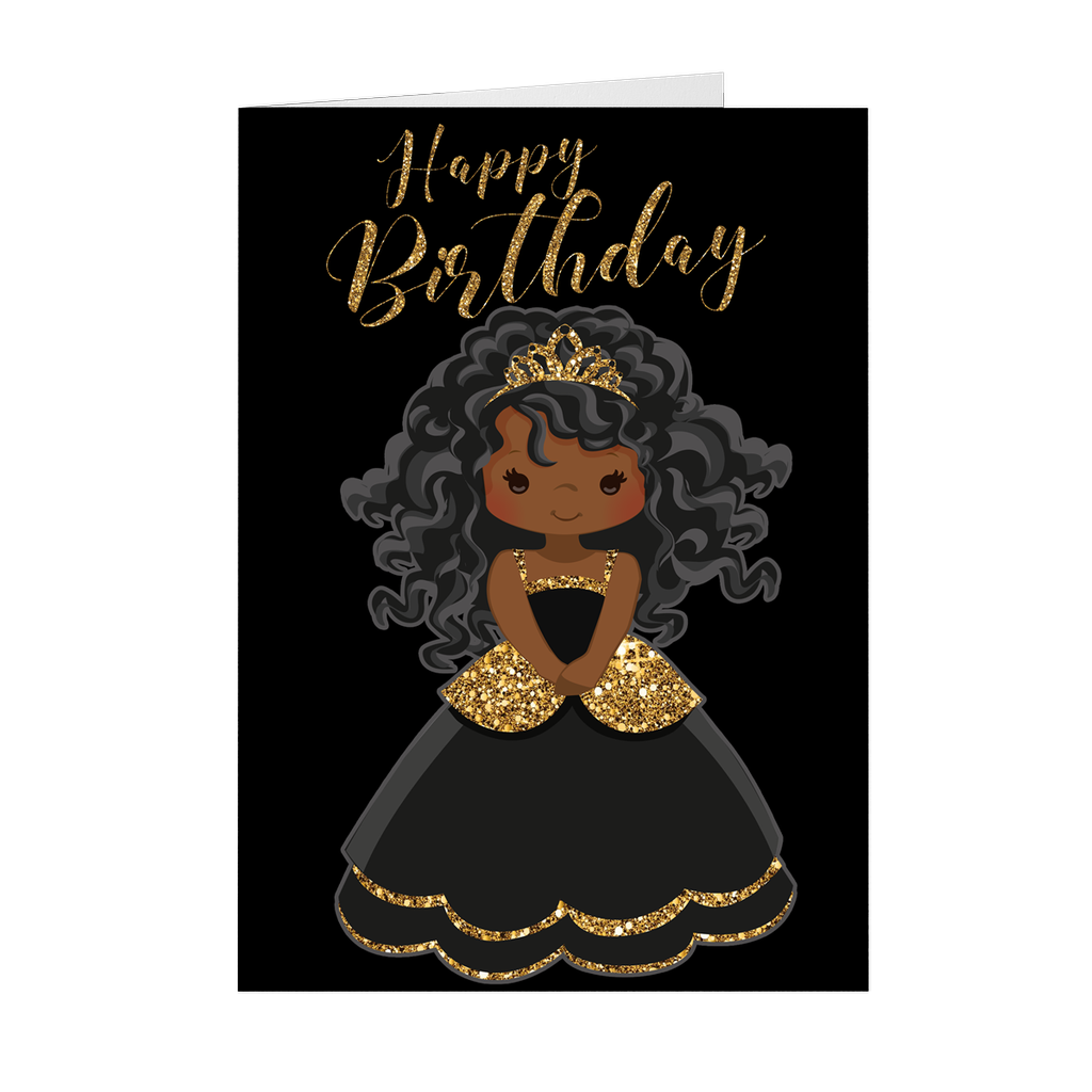 African American Girl Princess You re A Star Happy Birthday Greeting Card