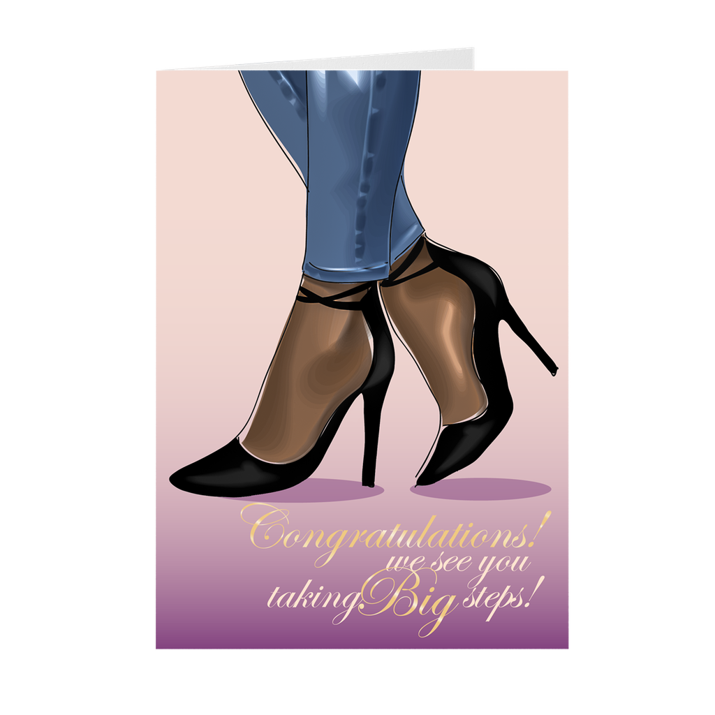 Taking Big Steps - Congratulations - African American Greeting Cards