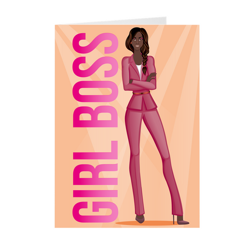 Girl Boss Pink Suit Greeting Card