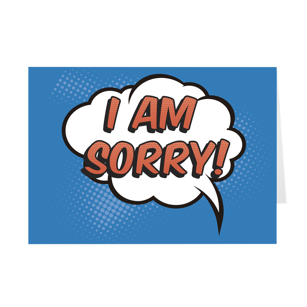 Blue Apology- I Am Sorry Pop Art Greeting Card