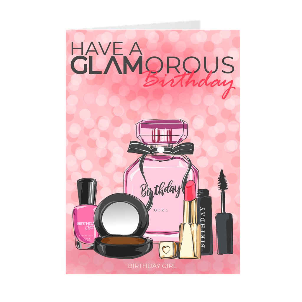 Pink - Makeup Birthday Greeting Card