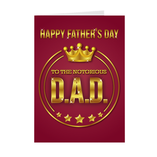 Red & Gold - Five Star – Gold Crown - African American Father’s Day Cards